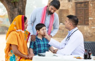Free health camp offering medical checkup and treatment to underprivileged rural communities